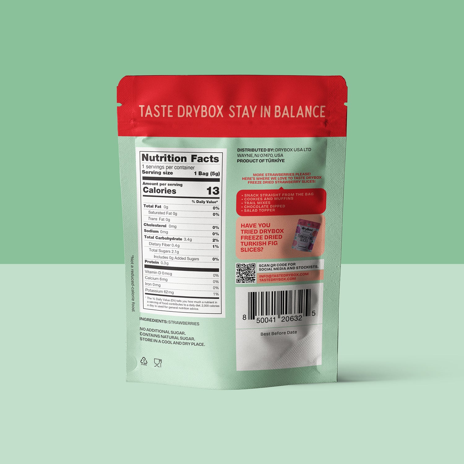 FREEZE DRIED STRAWBERRY SLICES - 0.18 OZ